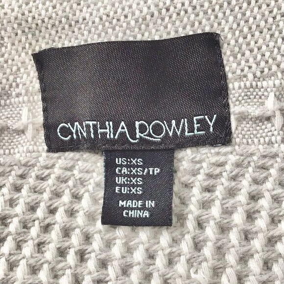 Cynthia Rowley Gray Woven Geometric Tribal Print Open Blazer - Picture 12 of 13